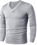 LTIFONE Mens Slim Comfortably Knitted Long Sleeve V-Neck Sweaters