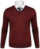 iClosam Men’s Slim Fit Knitted Long Sleeve V-Neck Sweaters Pullover