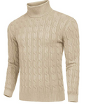 COOFANDY Men's Slim Fit Turtleneck Sweater Casual Twisted Knitted Pullover Sweaters