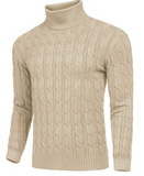 COOFANDY Men's Slim Fit Turtleneck Sweater Casual Twisted Knitted Pullover Sweaters