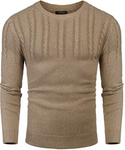 COOFANDY Men's Knitted Sweaters Casual Crewneck Slim Fit Long Sleeve Pullover Knitwear