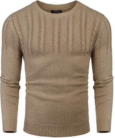 COOFANDY Men's Knitted Sweaters Casual Crewneck Slim Fit Long Sleeve Pullover Knitwear